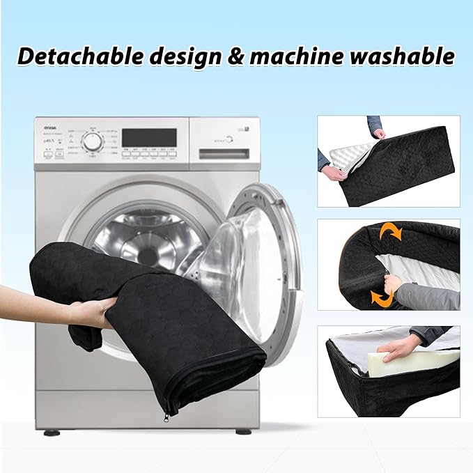Dog Car Seat for Large Dogs Under 100LBS,Pet Booster Back Seat Removable Washable Pet Travel Safety with Safety Tethers & Storage Pocket (Black)