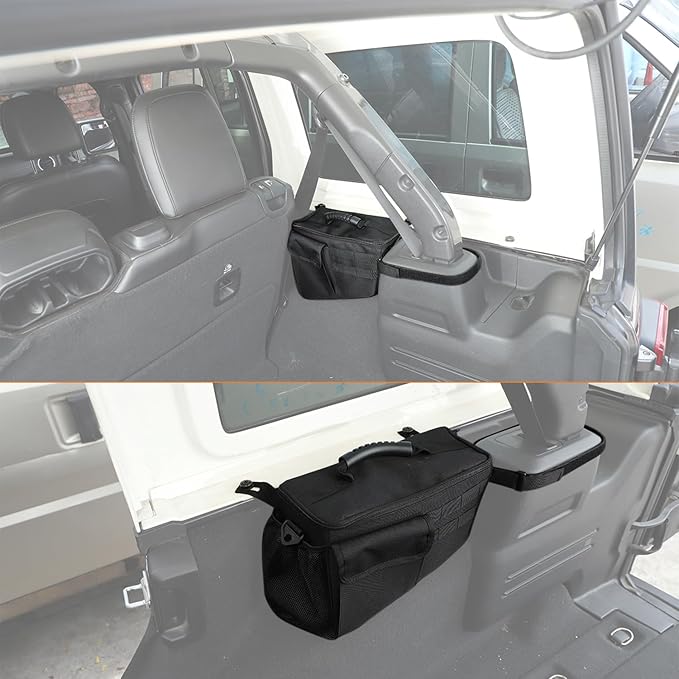 YOCTM Wheel Well Storage Bin, Rear Trunk Organizer, Cargo Storage Tray compatible with 2018-2024 Jeep Wrangler JL JLU 4-Door, Interior Storage Expansion Accessories, Right Left Side, Black