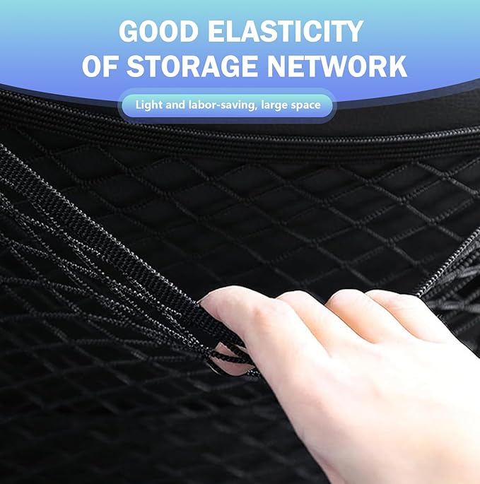 Dog Car Net Barrier, Front/Rear Seats Pet Isolation Net, Flexible Anti-scratch Dog Isolation Barrier, Universal Organizes Essentials for Car, SUV, Truck (Black)