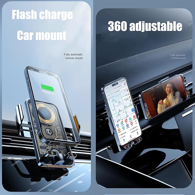 Upgrades Fast Wireless Car Charges Mount 15W Quick Charges Auto Clamping Phone Holders Sensing 66W Car Phone Charges