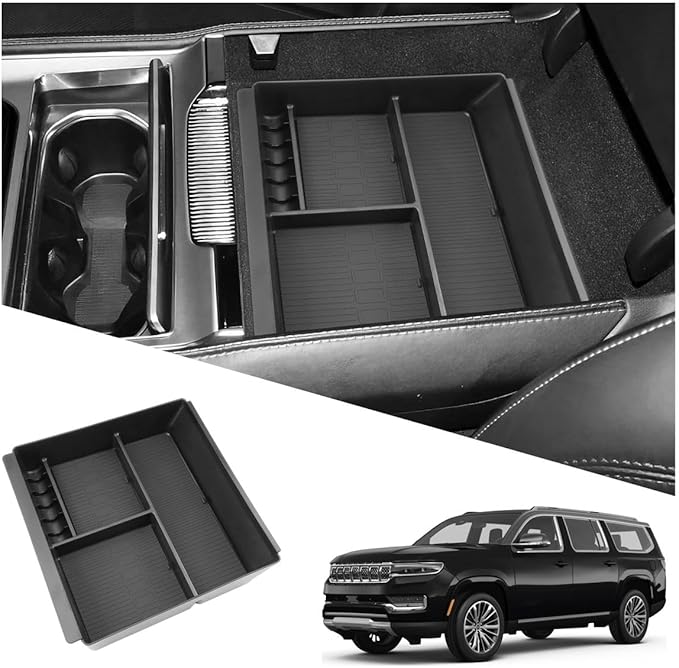 2022–2025 Wagoneer Center Console Organizer for Jeep Wagoneer Accessories Armrest Console Organizer Compatible with 2022 2023 2024 2025 Jeep Wagoneer & Grand Wagoneer(Only for Without Refrigerator)