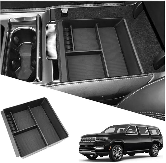 2022–2025 Wagoneer Center Console Organizer for Jeep Wagoneer Accessories Armrest Console Organizer Compatible with 2022 2023 2024 2025 Jeep Wagoneer & Grand Wagoneer(Only for Without Refrigerator)