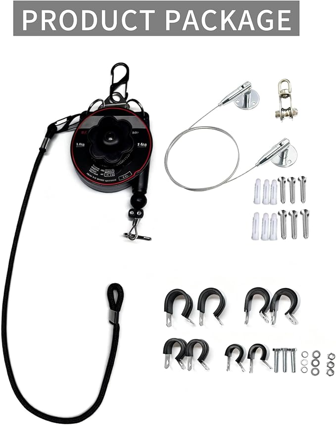 EV Charger Retractable Cord Reel, Sliding Ceiling Cableway, Overhead EV Charging Cable Organizer for 2-Car Garage, 6.6 ft Reach, Tesla NACS & J1772 Compatible