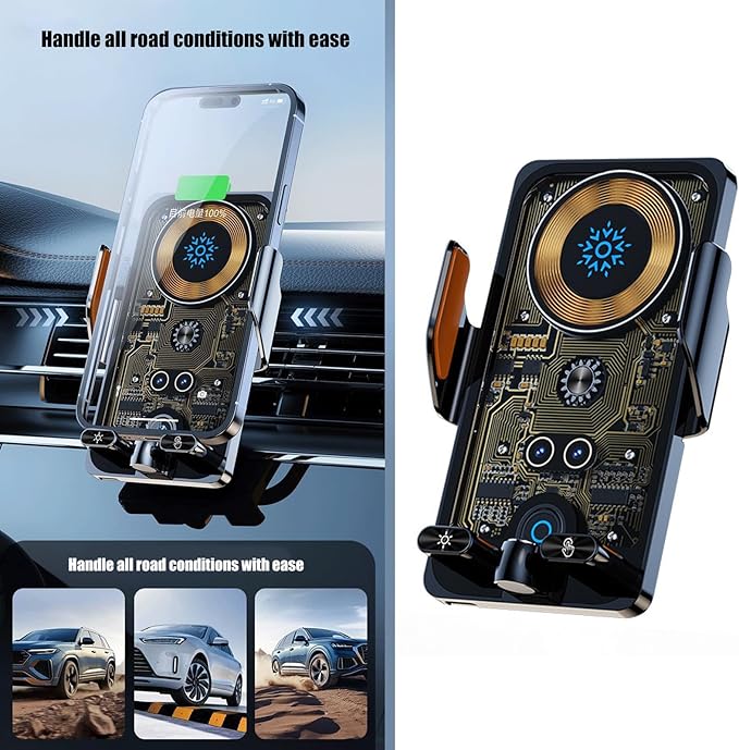 Upgrades Fast Wireless Car Charges Mount 15W Quick Charges Auto Clamping Phone Holders Sensing 66W Car Phone Charges