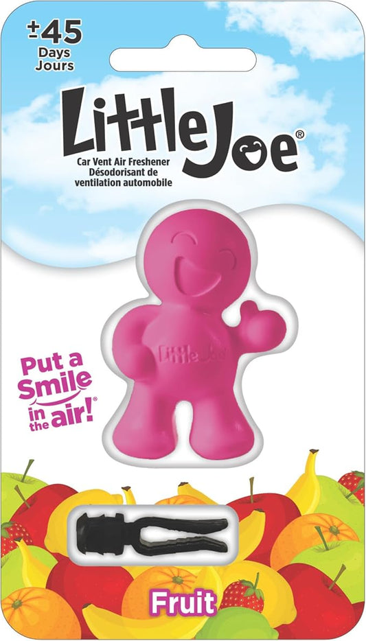 Little Joe 96404 Fruit Scent Car Air Freshener Vent Clip, Fights Odors for up to 45 Days, Long-Lasting Freshness, Cute Car Odor Eliminator, Pack of 1