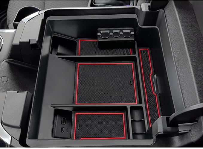JOJOMARK Center Console Organizer Tray fits for 2022-2025 GMC Sierra/Chevy Silverado 1500 Accessories,2024-2025 Silverado/Sierra 2500HD 3500HD (Wireless Charging With Full Console w/Bucket Seats Only)