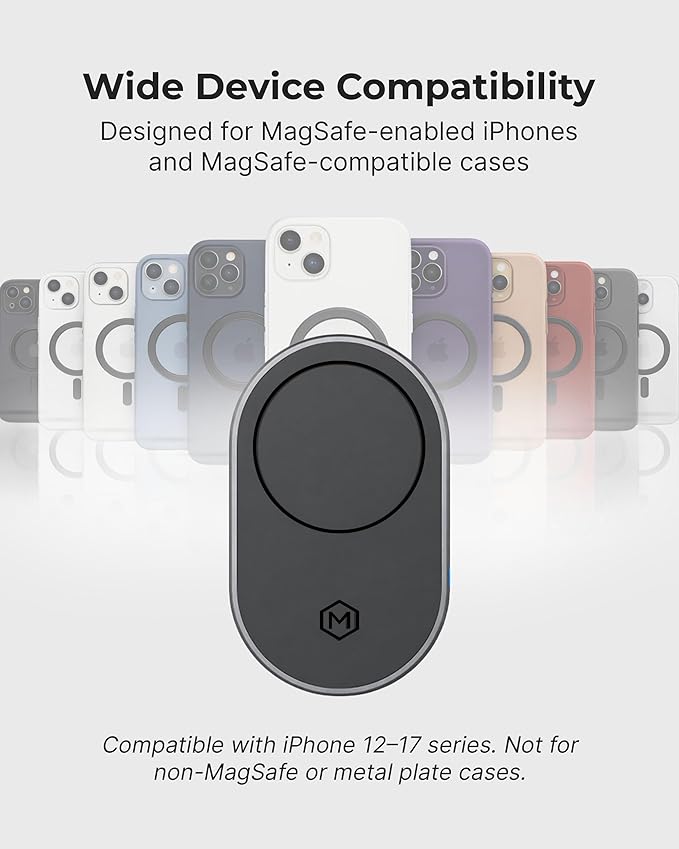 Wireless Car Charger Multi-Angle Adjustable Dashboard/Windshield Mount Smartphones, Magnetic Car Phone Holder, Fast Charging, Universal Dashboard Fit, Gifts for Mom