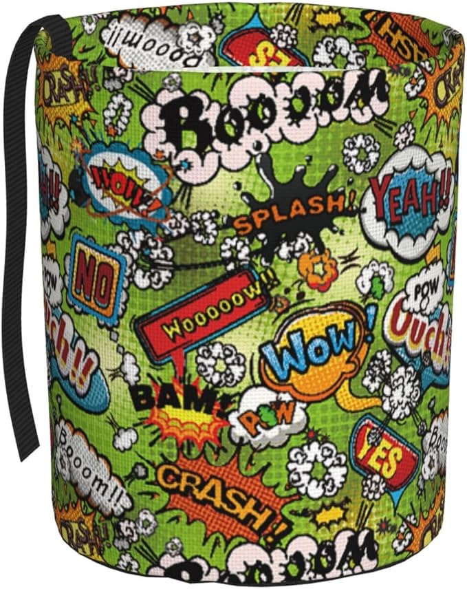 Car Trash Can Graffiti Pattern Multipurpose Collapsible Leakproof Trash Bin Car Accessories for Car Automotive Truck SUV