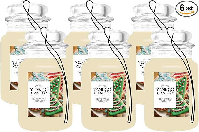 Yankee Candle Paper Car Jar, Christmas Cookie (Pack of 6)
