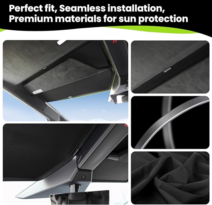 Cybertruck Sun Shade Windshield Sun Visor for 2026 2025 2024 Tesla Cybertruck, Custom Fit Front Window Sunshade, Blocks Heat & UV, Keeps Interior Cool, Cybertruck Accessories for Sun Protection
