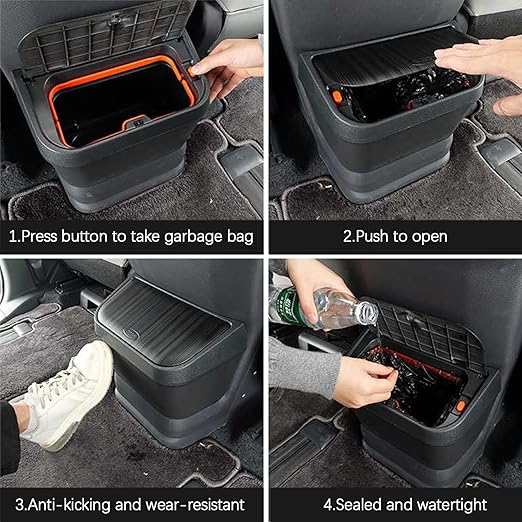 PACEWALKER for Toyota Sienna Car Trash Can Modification Waterproof in- Trash can Row Cup Holder Design for Toyota Sienna 2021-2025 Accessorie Blackwoodgrain