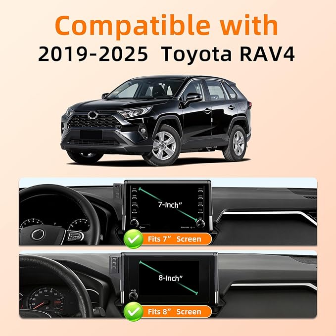 Car Phone Holder for Toyota RAV4 (2019-2024 2025,7/8inch),Screen Phone Mount,360 Phone Holder Rotating,Hands Free Mobile Holder,Car Mount for iPhone,Samsung & Android,2023 RAV-4 Interior Accessories