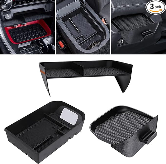 DIAMOOKY Upgraded Center Console Organizer Compatible with Toyota RAV4 2025 2024 2023 2022 2021 2020 2019 Interior Accessories, Gear Shift Storage Tray Drivers Side Cubby Drawer Storage Box - 3pcs