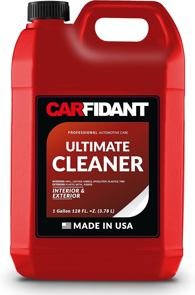 Carfidant Interior Cleaner – Removes Stains & Deep Cleans Car Seats, Leather, Fabric, Upholstery, Plastic, Dashboard & More – Car Cleaning Kit & Interior Detailer Spray – 128oz