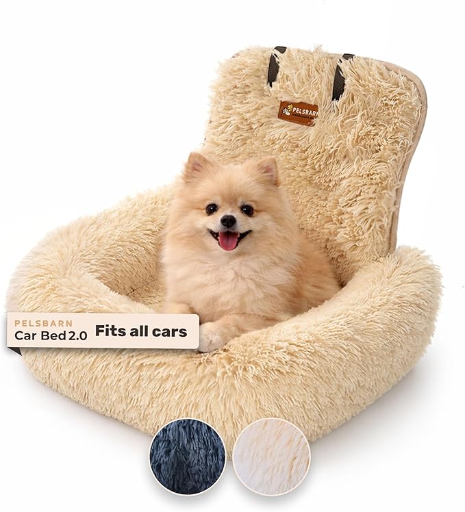 Pelsbarn Soft Comfortable Dog Protecting Car Bed 2.0 Extra Small (Beige)