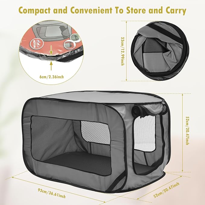 Dog Car Net Barrier Pet Barrier with Hooks Foldable Stretchable Storage Bag Universal for Cars, SUVs -Easy Install, Car Divider for Driving Safely with Children & Pets