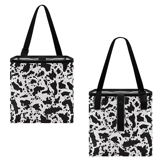 Cowhide Black Car Trash Can for Back Seat Car Accessories for Women Men Leakproof Auto Garbage Cans Hanging Trash Bin for Car Water-Resistant