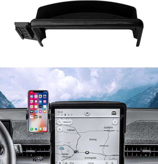 Autorder Car Phone Holder for 2021-2025 2026 Ford Mustang Mach-E Accessories Phone Mount with Dash Organizer 15.5-Inch Screen Cell Phone Automobile Cradles Hands-Free 360° Rotation