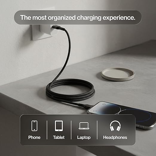 Statik MagStack USB A to iProduct Cable MFi Certified, Clutter-Free Magnetic Charging Cable, Anti-Tangle Phone Charger Cord, 12W, Compatible with iPhone 14 Pro Max, 13 12 11, 6FT/2M, 3-Pack