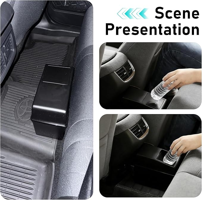 Car Mini Trash Can, Press-type Automatic Closing Car Organizer Box, Large-capacity Multifunctional Small Trash Container, Universal for Most Vehicles (Black)