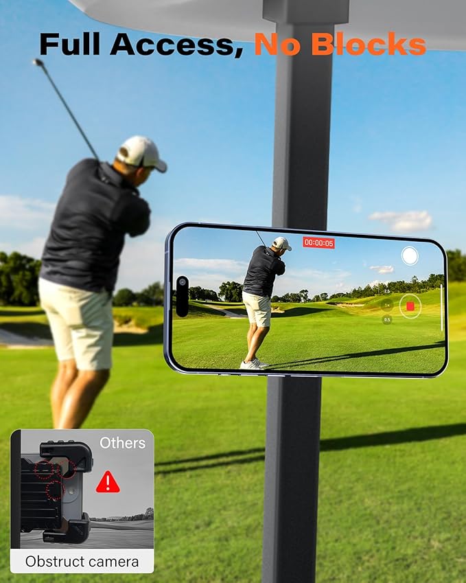 A2C Alloy Magnetic Golf Cart Phone Holder for MagSafe iPhone, Unique Golf Gifts for Men Golfers Dad Father, Golf Gift for Him Husband, Golf Accessories Essentials Gadgets Fits EZGO, Club Car, Yamaha