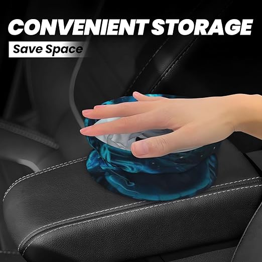 Blue Dragon Car Trash Can Leak Proof Hanging Waterproof Garbage Can Multipurpose Trash Bin for Car SUV Front Seat Headrest Collapsible and Portable Storage Pocket