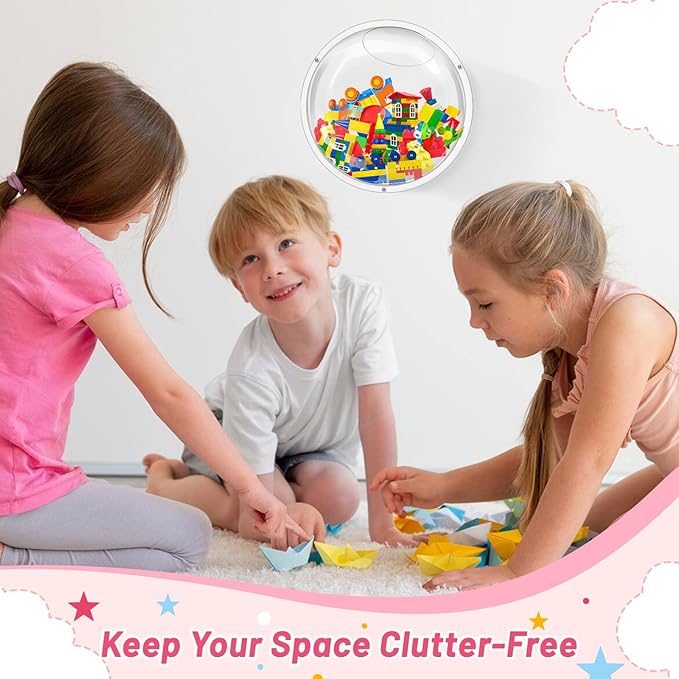 Acrylic Toy Dispenser for Wall, Acrylic Wall Organizer Toy Storage Display with Back Panel Hanging Clear Holder for Blocks, Snacks, Cars