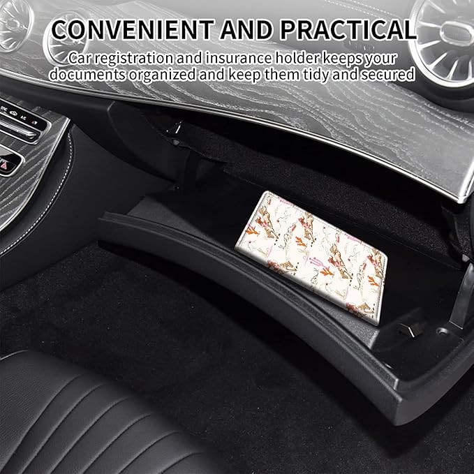 Car Registration and Insurance Card Holder, Vehicle License Documents Glove Box Compartment Organizer Wallet, ID Card Holder for Car Essentials Automobile, Cowgirl Wild West