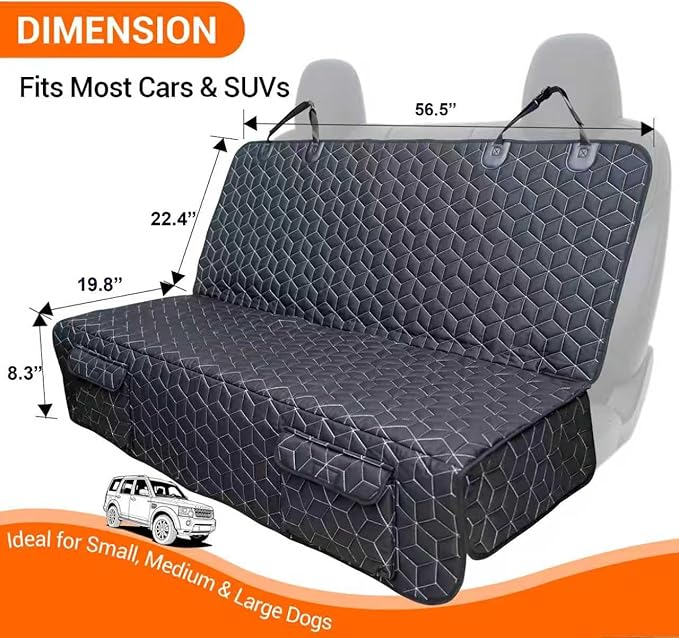 Meginc Bench Dog Car Seat Covers for SUV, Waterproof Dog Seat Cover for Back Seat Fit Ford Explorer Heavy Duty Non Slip Back Seat Cover Protector for Chevrolet Tahoe/Yukon/Suburban/Expedition