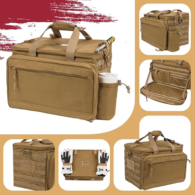 SCAVATA Patrol Bag Law Enforcement, Police Gear Car Front Seat Vehicle Organizer Bags with MOLLE System (Khaki)