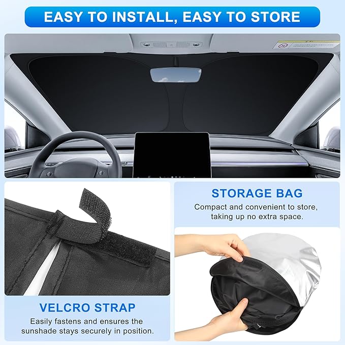 INSAUTO Custom Fit Windshield Sun Shade Accessories for Ford Escape 2020-2026, Foldable Front Window Sunshade, UV & Heat Reflector, Keeps Interior Cool, Includes Storage Bag