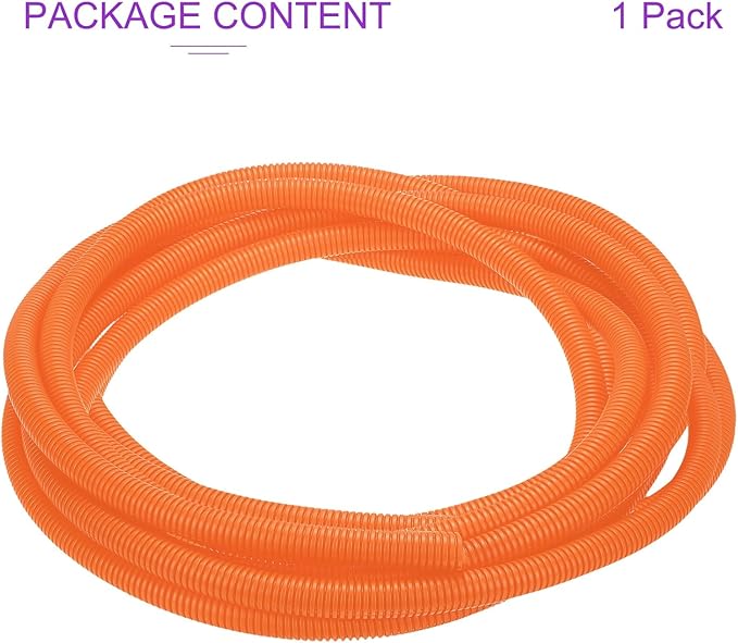 DMiotech 100ft Wire Loom Split Tubing 5/8 Inch(15.9mm) ID, Cord Protectors from Pet Flexible Conduit Cable Management for Office Home Garden, Orange