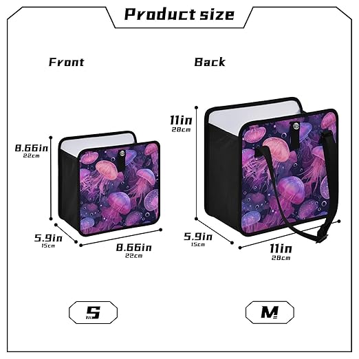 Car Trash Can Organizer Bin with Adjustable Strap for Back Front Seat Console Waterproof Leakproof Collapsible Portable 11 Inch Jellyfishes and Bubbles Pink