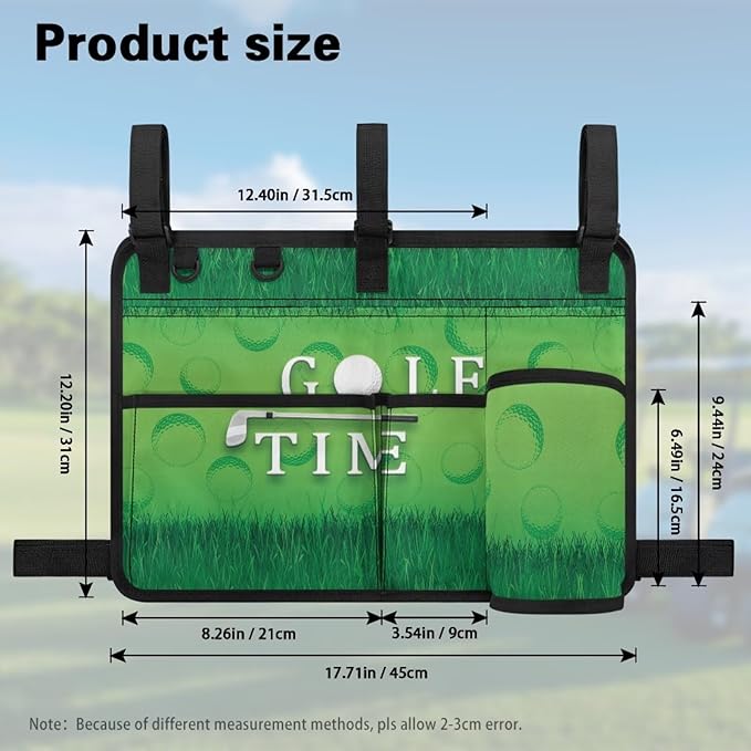 Golf Cart Storage Bag Non-Slip Golf Cart Rear Seat Organizer with 4 Pocket for Ezgo Yamaha Club Car and Other 2-Seat Golfs Carts