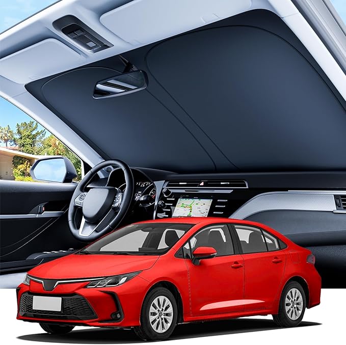 REEVAA Upgraded for Toyota Corolla 2019-2026 Windshield Sunshade [Tailored Fit, 99% Sun Protection] Foldable Sun Shade Car Accessories with Storage Bag
