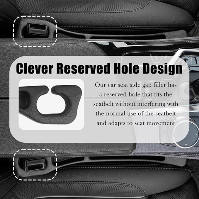 2PCS Upgraded Car Seat Gap Filler,Soft No Drop Seat Guard for Cars with Dual Slot Car Seats Gap Organizer for Storing Items & Filling Gaps,Versatile Between Seats Cars Gaps Filler (Style1)