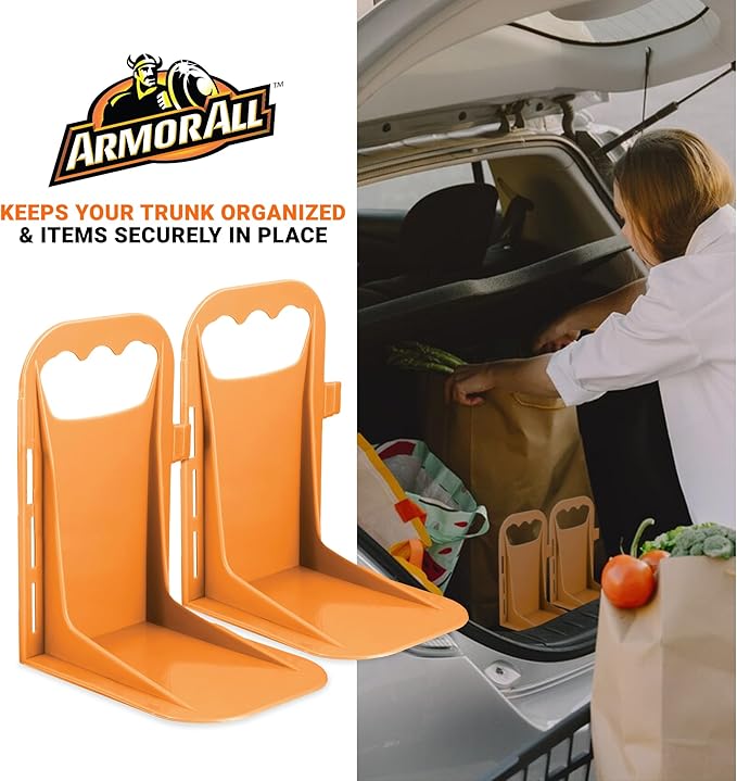 Armor All Trunk Cargo Blocks, Cargo Dividers, Trunk Dividers, Hook & Loop Trunk Organizer Blocks to Hold Cargo in Place, Cargo Containment System for Cars, Trucks, SUVs, Vans, 2 Pieces