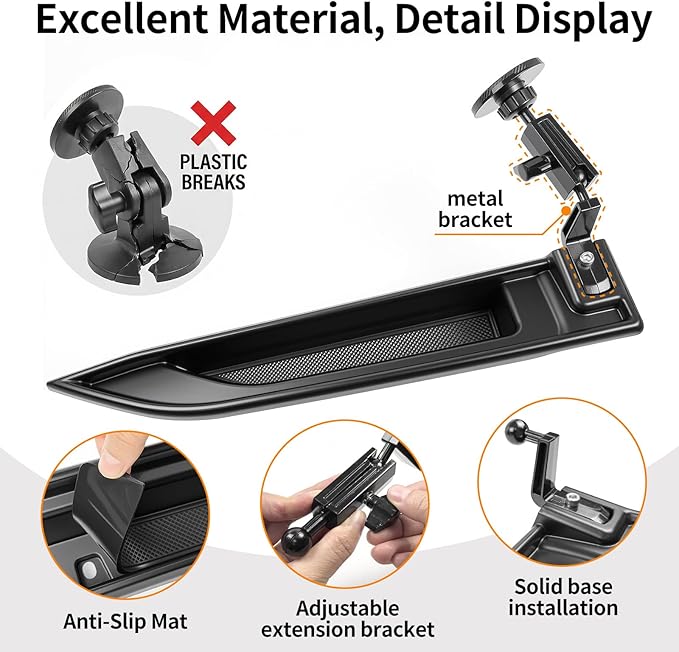 13.4”Screen Dashboard Phone Holder Compatible with 2022-2026 Chevy Silverado&GMC Sierra Center Console Organizer Dash Phone Mount Dash Tray for Silverado Accessories(Silverao/Sierra 22-26)