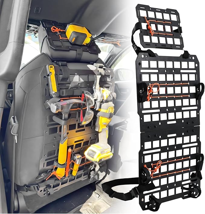Trumgeta Rigid MOLLE Panel Seat Back & Headrest MOLLE Panel For Truck Pickup Vehicles Universal Truck Seat Back Organizer
