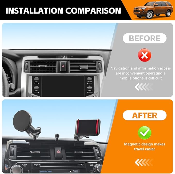 Metal Dashboard Phone Holder Compatible with 2010-2024 Toyota 4Runner Dashboard Magnet Phone Mount for 2023 Toyota 4Runner Accessories(4runner 2010-2024)