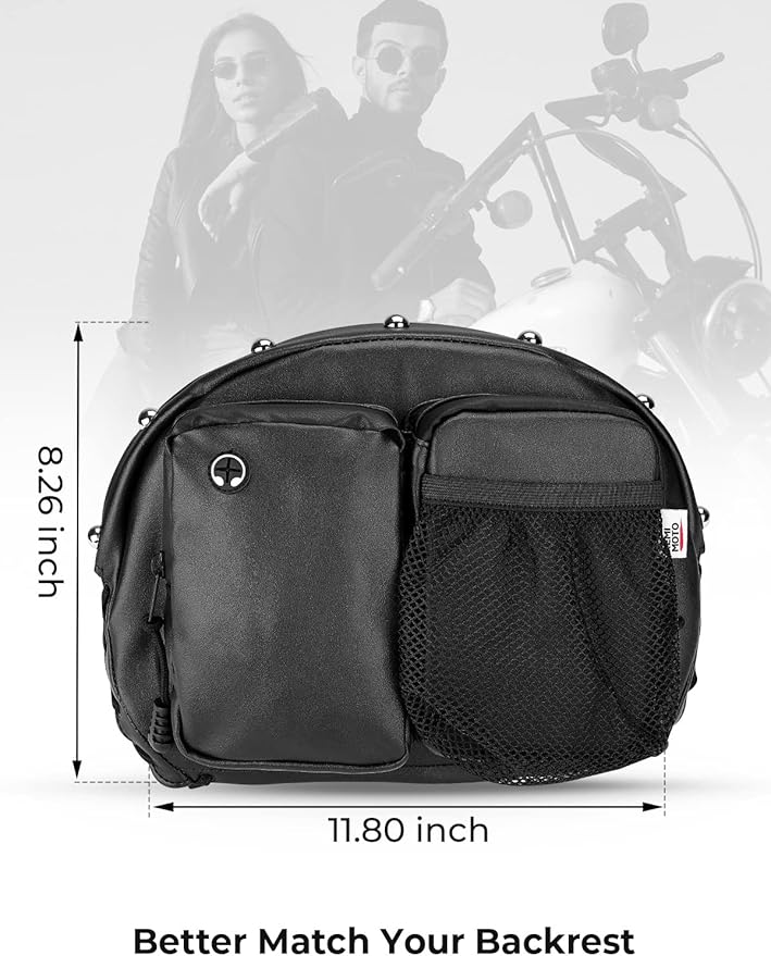 KEMIMOTO Motorcycle Backrest Bag Sissy Bar Driver Backrest Bags Organizer Kit Rider Back Rest Seat Pocket Compatible with CVO Road Glide Limited Tri Glide Touring Softail