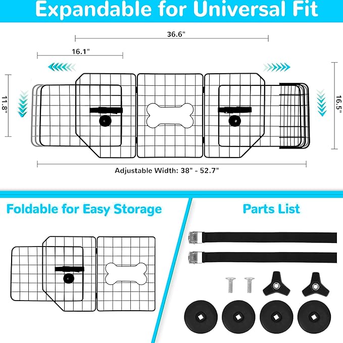 Dog Barrier for SUV-Dog Car Barrier-Car Dog Barrier-Dog Barrier for Car-Pet Barrier for Car-SUV Barrier for Cargo Area-Car Divider for Dogs-Dog Car Barrier SUV-Car Barrier for Dogs-SUV Dog Barrier