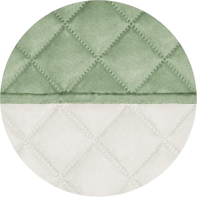 PureFit Reversible Quilted Sofa Cover, Water Resistant Slipcover Furniture Protector, Washable Couch Cover with Non Slip and Elastic Straps for Kids, Dogs, Pets (Oversized Loveseat, Sage Green/Ivory)