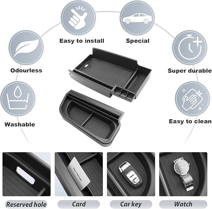 SKTU 2PCS for 2025 2026 Ford Bronco Sport Center Console Organizer for 2025 2026 Ford Bronco Sport Dashboard Organizer 2025 2026 Bronco Sport Console Tray Ford Bronco Sport 2025 2026 Accessories Tray
