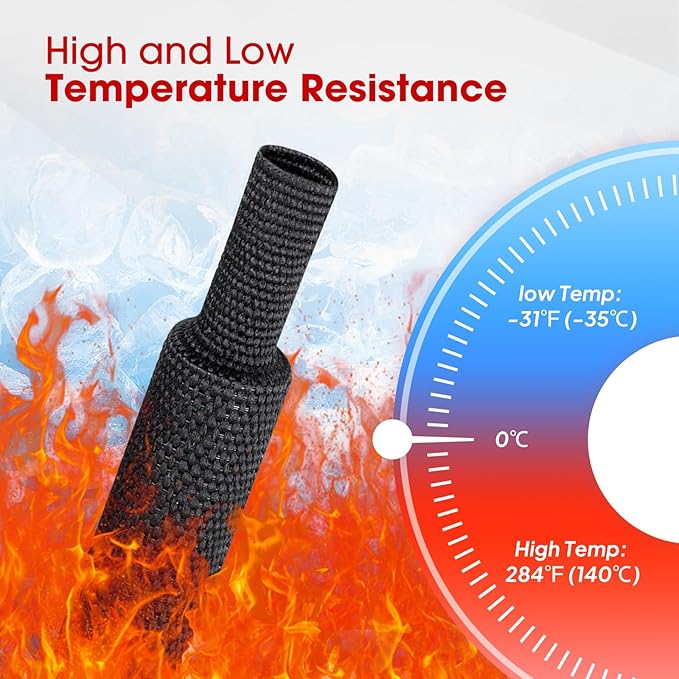 2 to 1 Heat Shrink Braided Sleeving 1/2" - 24 feet Pliable Shrinkable Fabric Sleeve for Protection Automotive/Electronics Cable/Wire/Hose/Harness