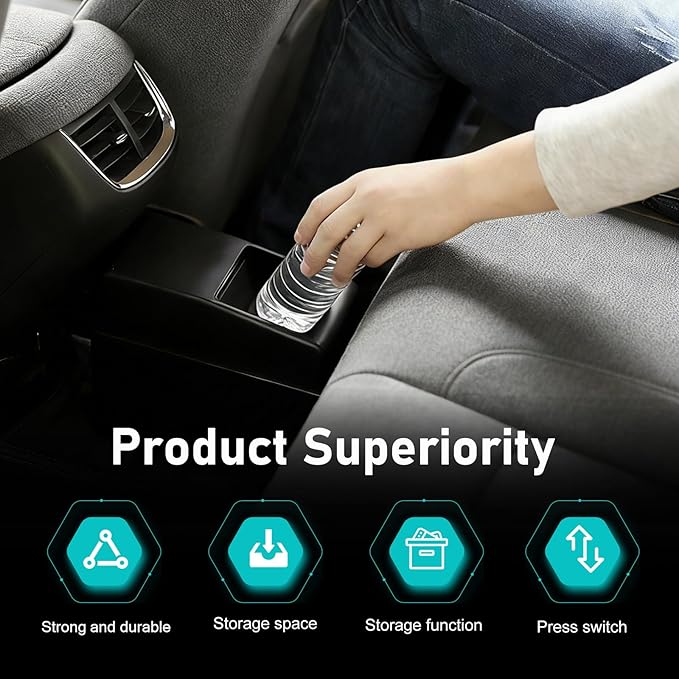 Car Mini Trash Can, Press-type Automatic Closing Car Organizer Box, Large-capacity Multifunctional Small Trash Container, Universal for Most Vehicles (Black)