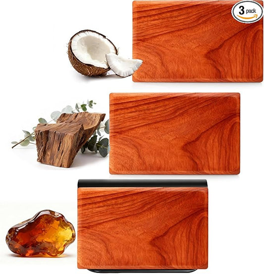Car Air Freshener - Wood Air Freshener-Teak Amber Cabana Variety Scent Refill - Long Lasting Natural Car Fresheners - Clip Included