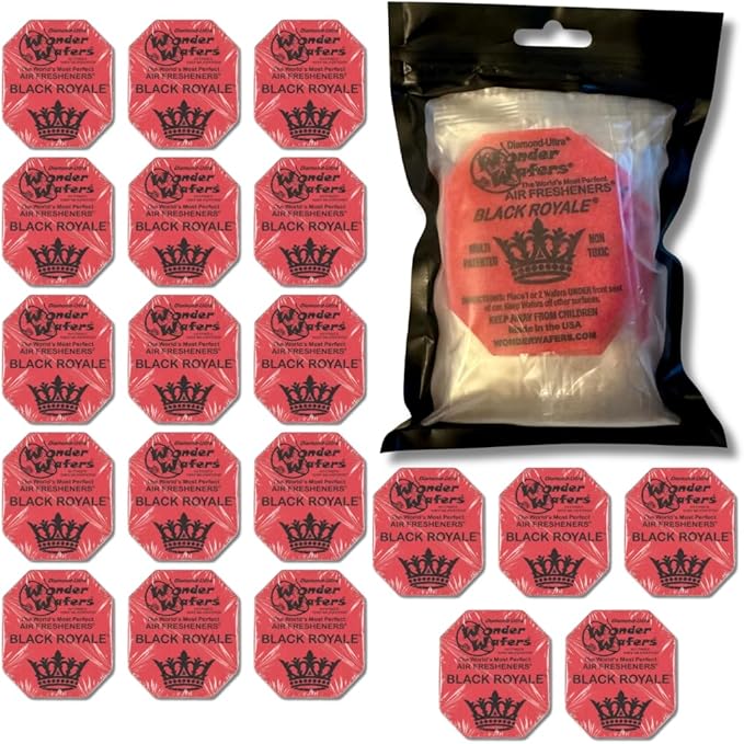 Wonder Wafers 20 count Air Fresheners Individually Wrapped, Black royale Fragrance