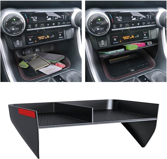 DIAMOOKY Upgraded Center Console Organizer Compatible with Toyota RAV4 2025 2024 2023 2022 2021 2020 2019 Interior Accessories, Gear Shift Storage Tray Secondary Box Insert Divider - 2pcs