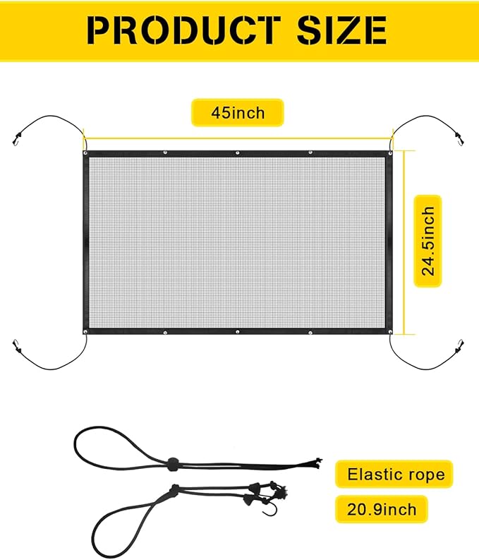 YONGMING SUV Dog Barrier Visible Car Divider for Dogs Easy to Clean Dog Car Accessories Pet Mesh Front Seat Net Universal for SUV,Truck,Vehicle,Automobile